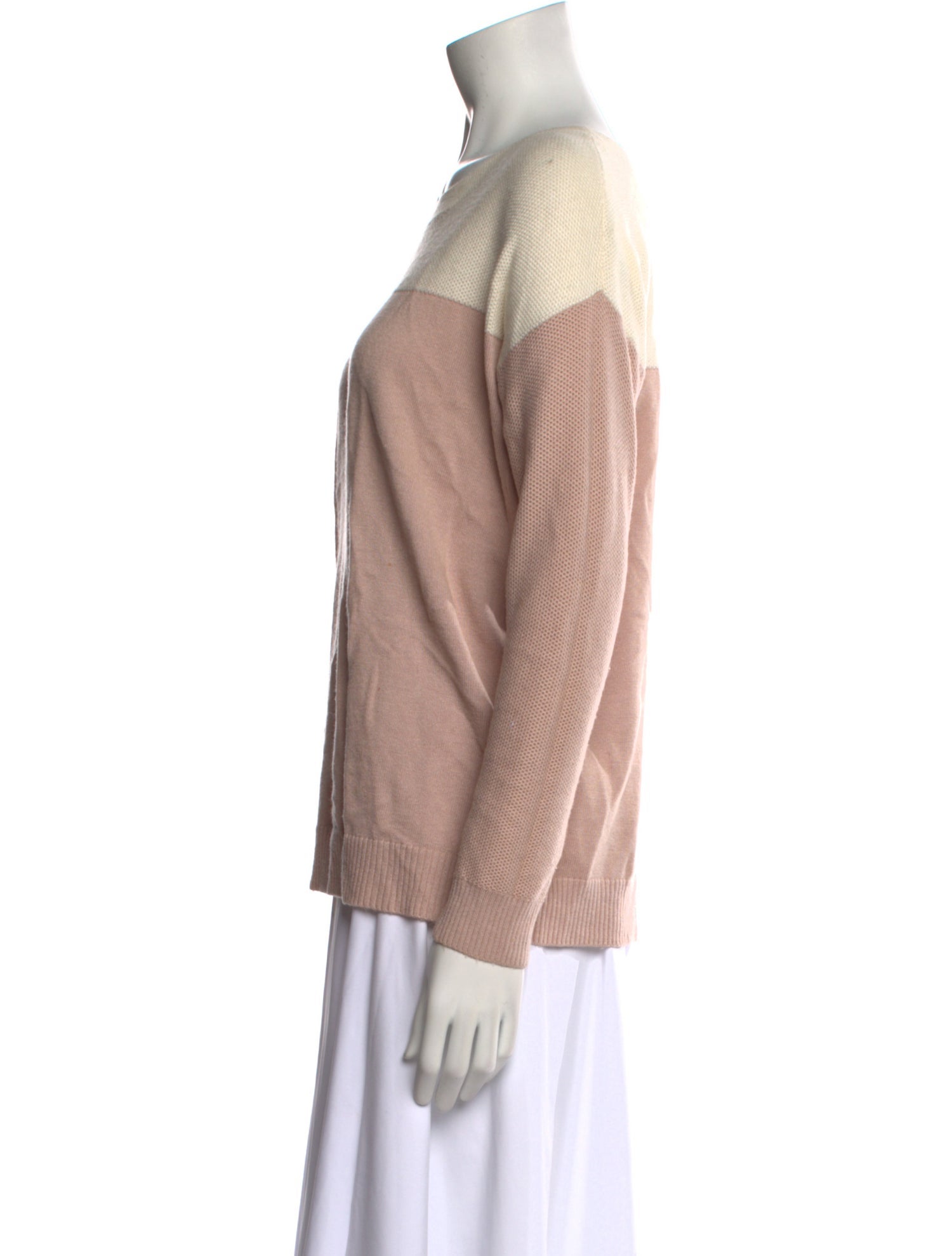 Joie Colorblock Pattern Bateau Neckline Sweater