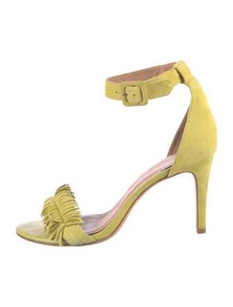 Joie Suede Fringe Trim Accent Sandals