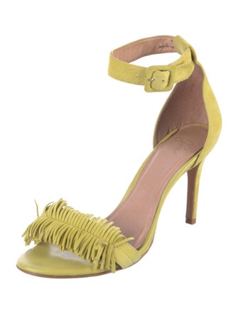 Joie Suede Fringe Trim Accent Sandals