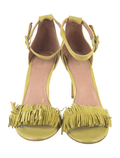 Joie Suede Fringe Trim Accent Sandals