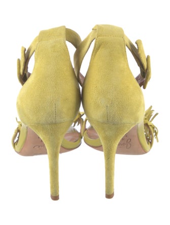 Joie Suede Fringe Trim Accent Sandals