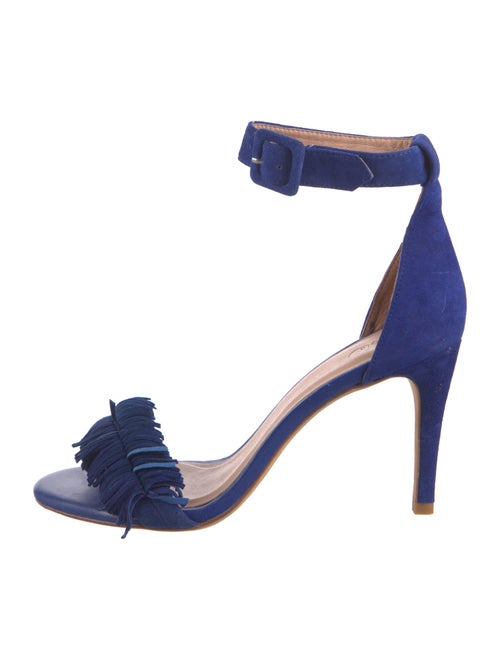 Joie Suede Fringe Trim Accent Sandals