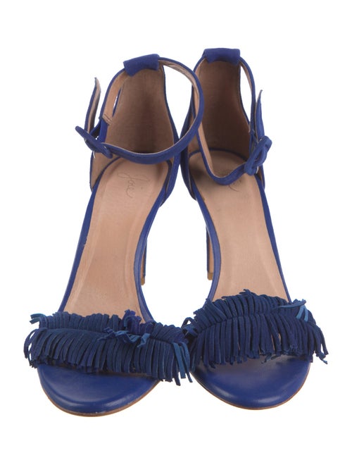 Joie Suede Fringe Trim Accent Sandals