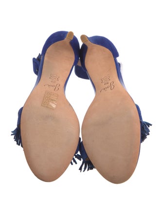 Joie Suede Fringe Trim Accent Sandals