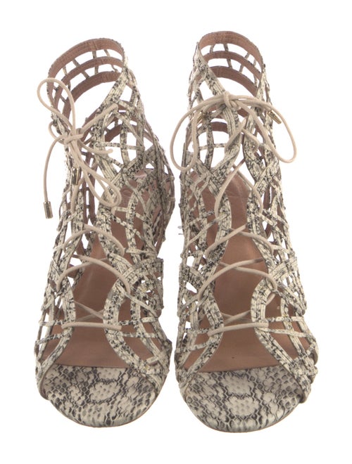 Joie Leather Animal Print Gladiator Sandals