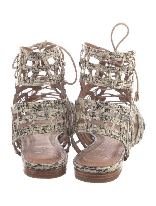 Joie Leather Animal Print Gladiator Sandals