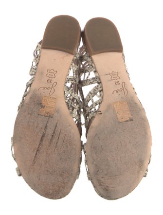 Joie Leather Animal Print Gladiator Sandals