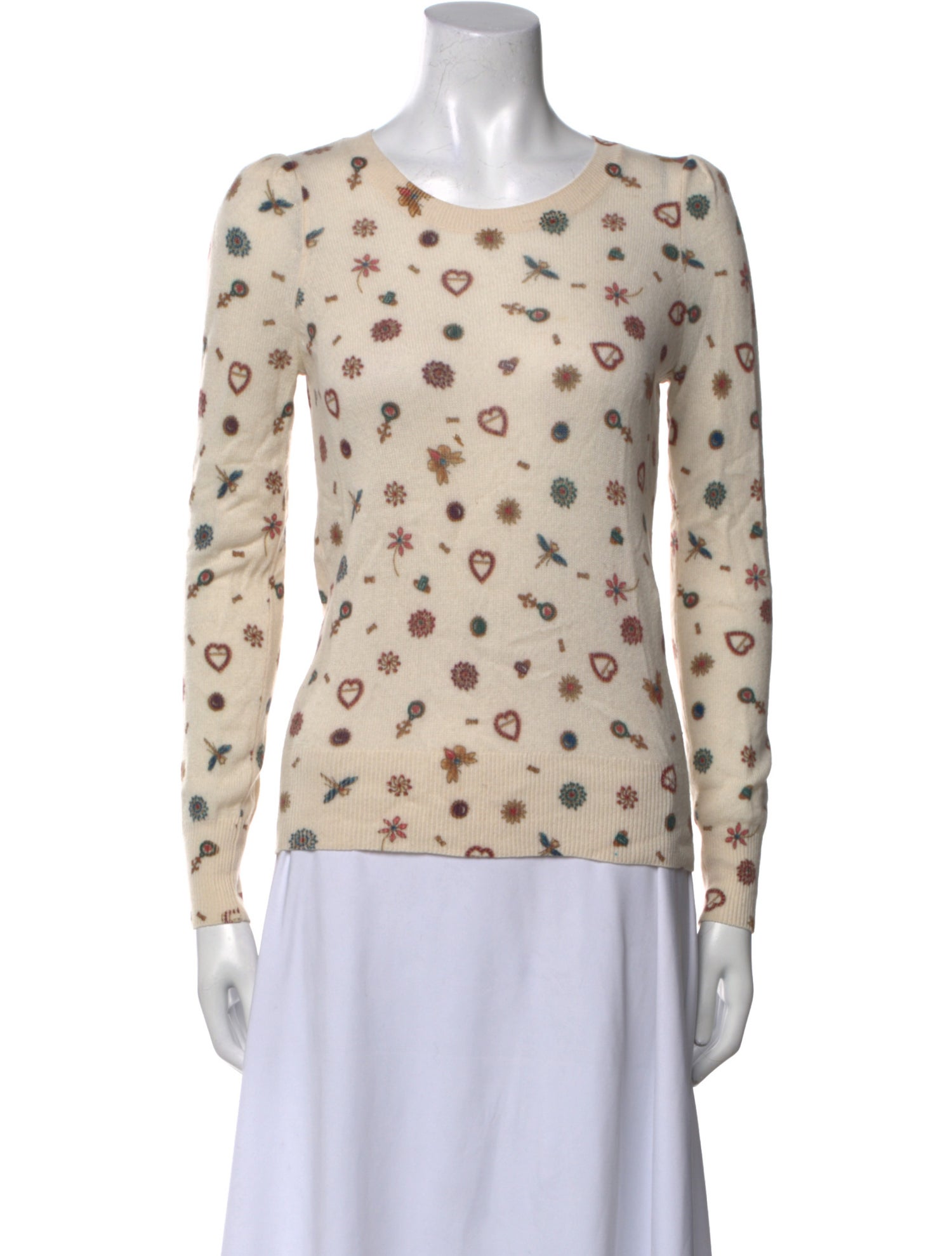 Joie Cashmere Printed Sweater