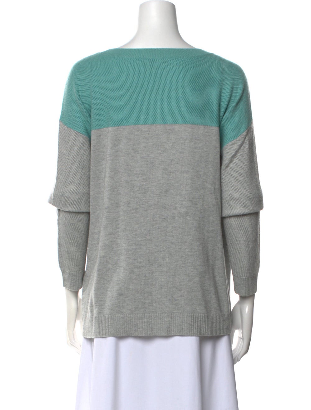 Joie Pullover Grey Colorblock Pattern Three-Quart… - image 3