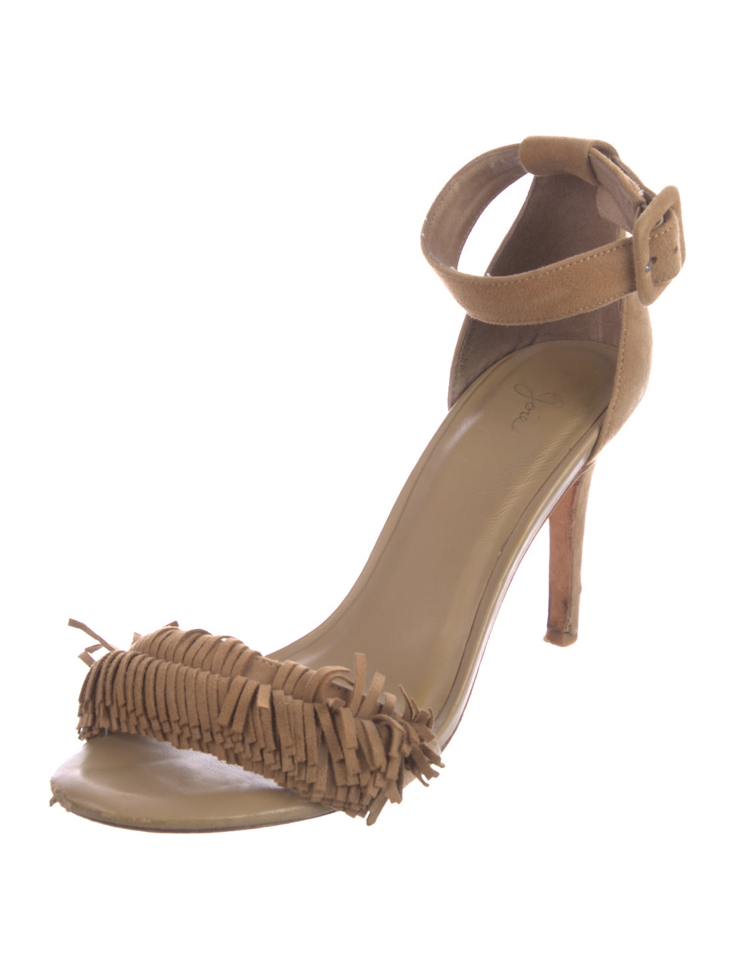 Joie Suede Fringe Trim Accent Sandals