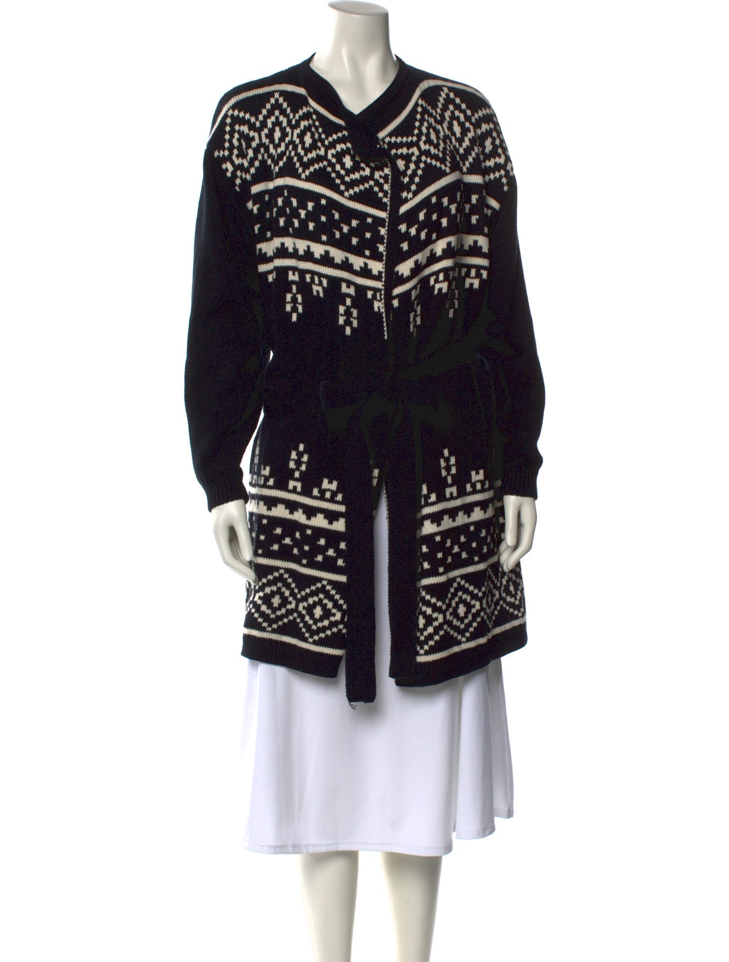 Joie Printed V-Neck Sweater