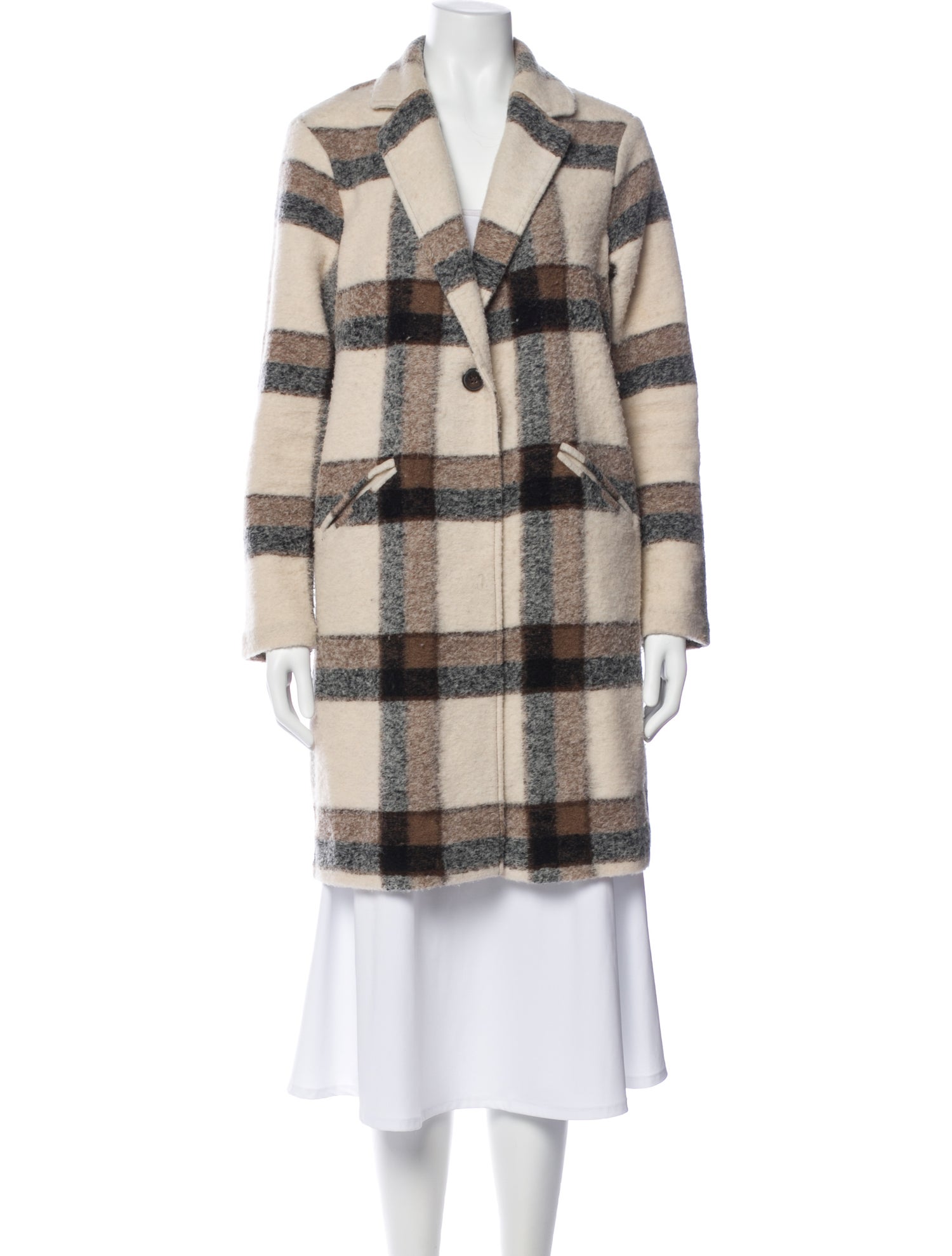 Joie Wool Plaid Print Jacket