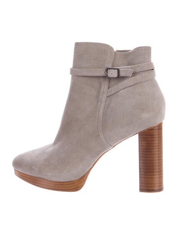 Joie Suede Round-Toe Ankle Boots