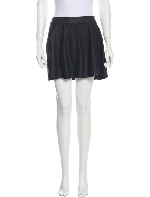 Joie Leather Mini Skirt Black