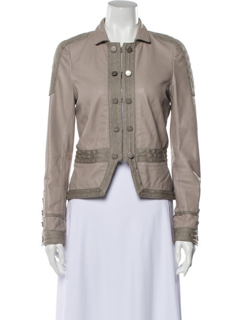 Joie Lamb Leather Biker Jacket Grey
