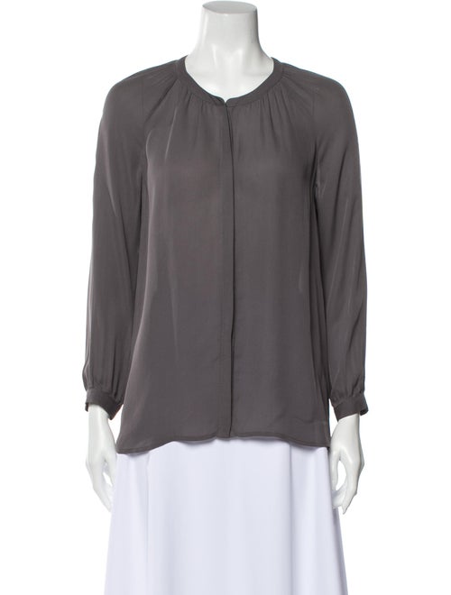 Joie Silk Crew Neck Blouse Grey