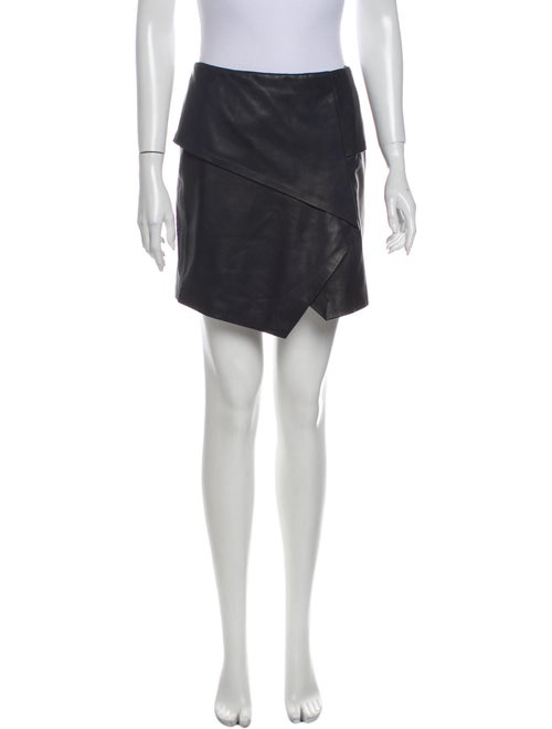 Joie Lamb Leather Mini Skirt Blue