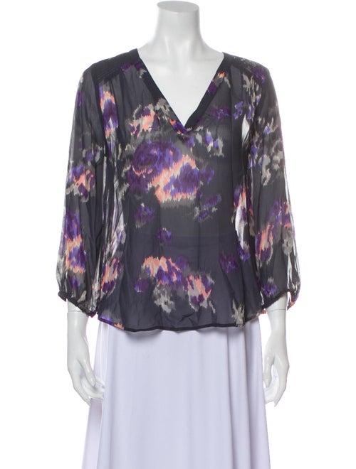 Joie Silk Printed Blouse Grey