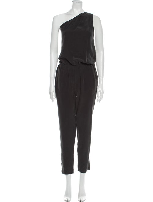 Joie Silk One-Shoulder Jumpsuit Black