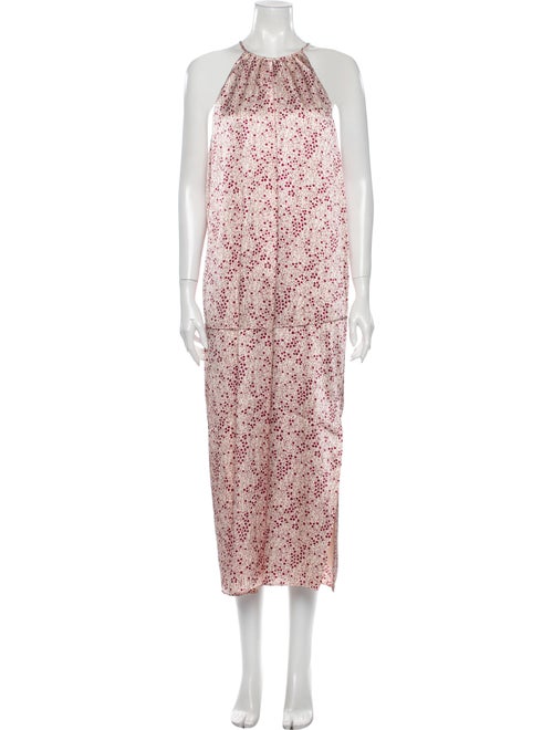 Joie Floral Print Midi Length Dress Red