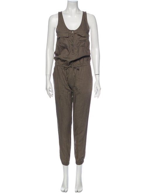 Joie Scoop Neck Jumpsuit Green