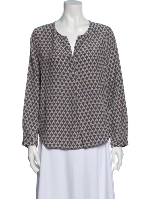 Joie Silk Printed Blouse Grey