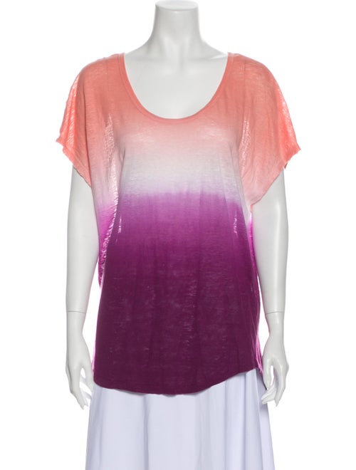 Joie Linen Tie-Dye Print T-Shirt Orange