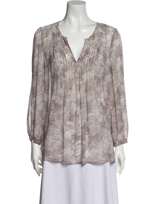 Joie Silk Printed Blouse Grey