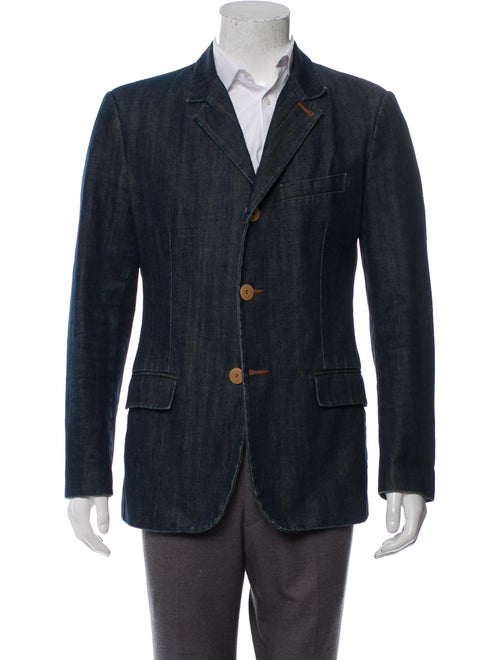 JPG Jeans Notch-Lapel Denim Blazer blue