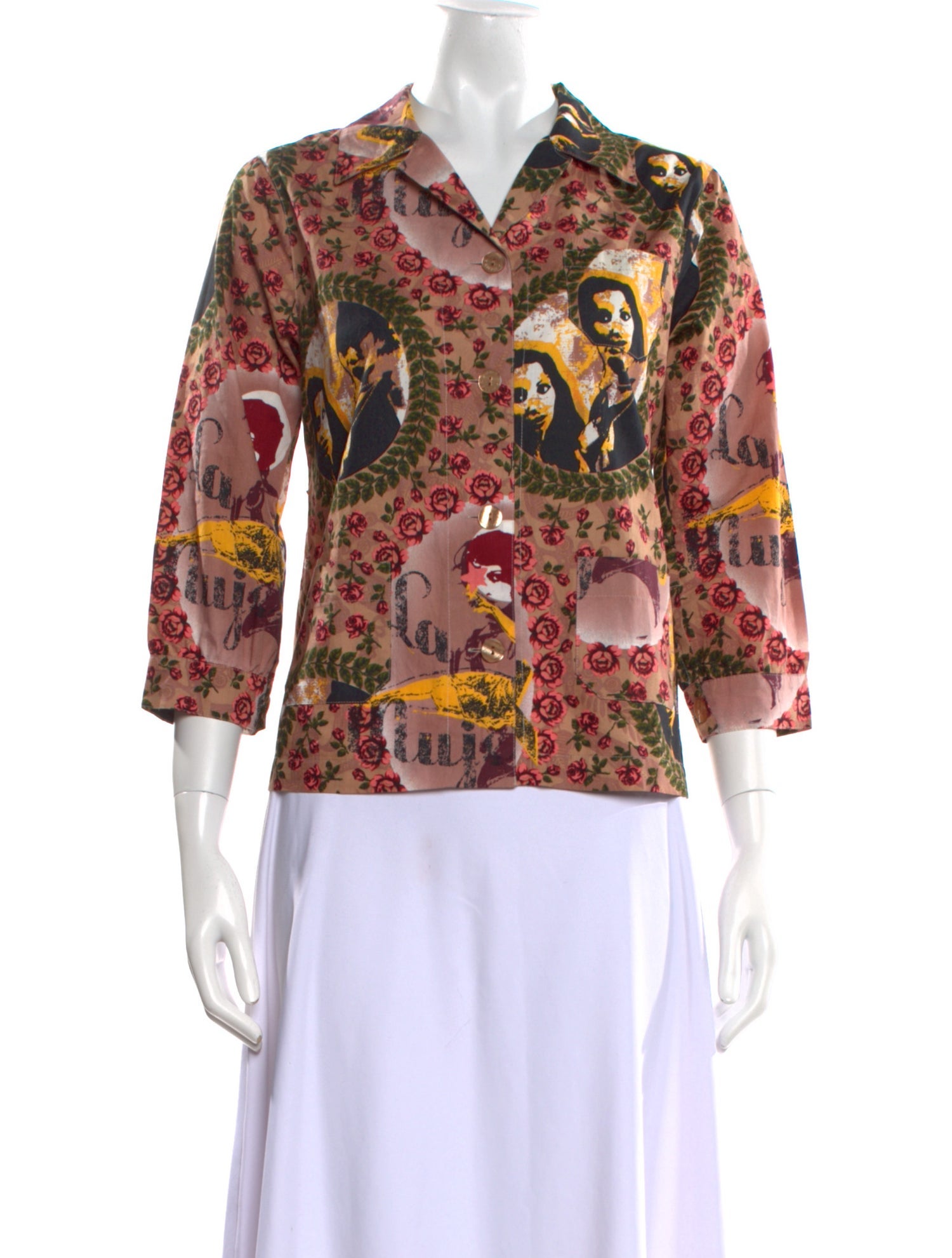 JPG Jeans Paisley Print V-Neck Blouse