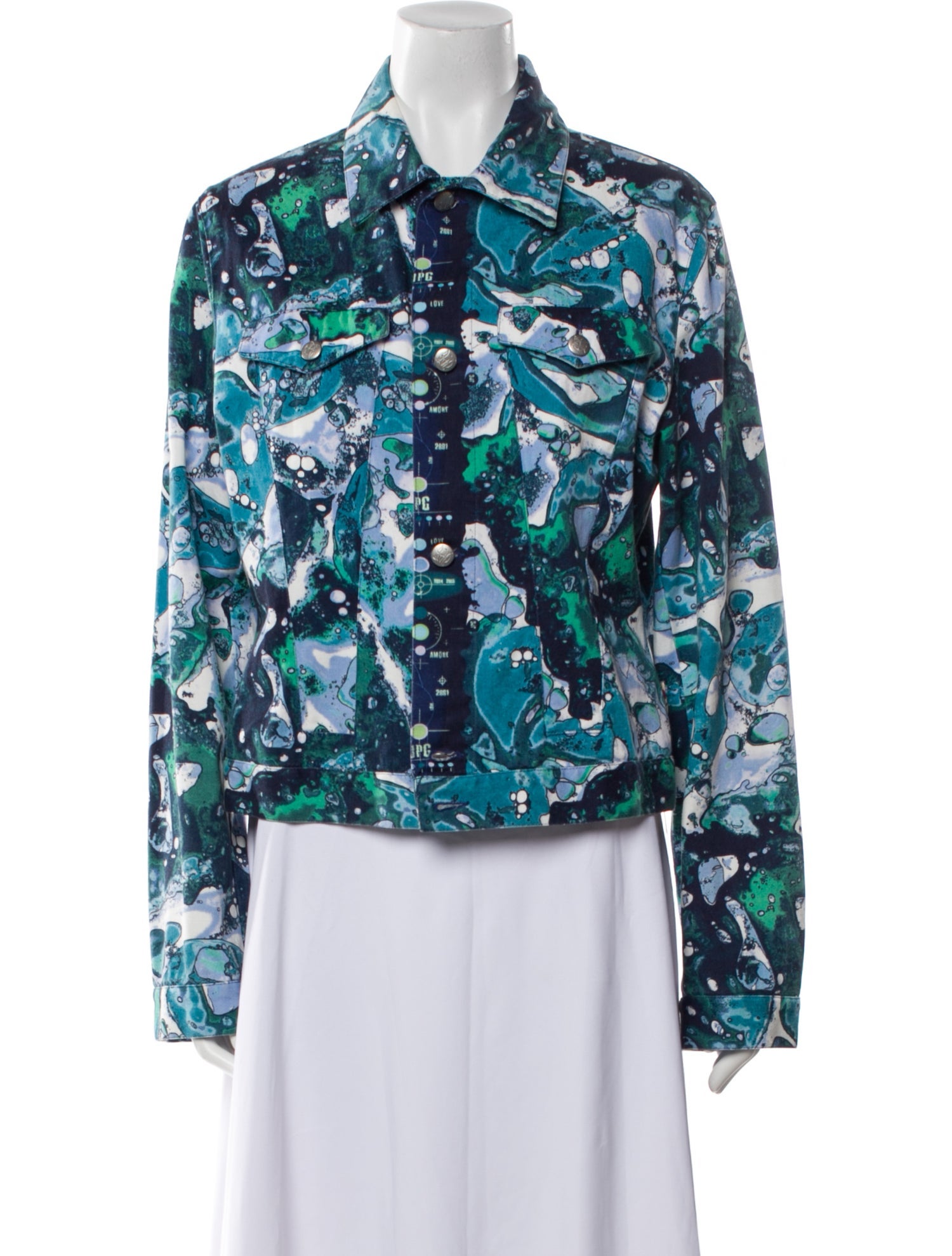 JPG Jeans Vintage Printed Biker Jacket