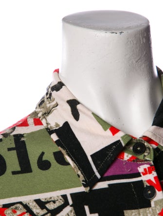 JPG Jeans Printed Long Sleeve Button-Up Top