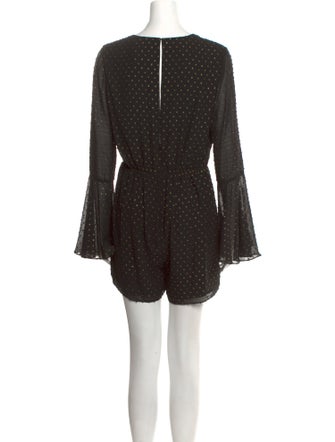 Jay Godfrey Polka Dot Print V-Neck Romper