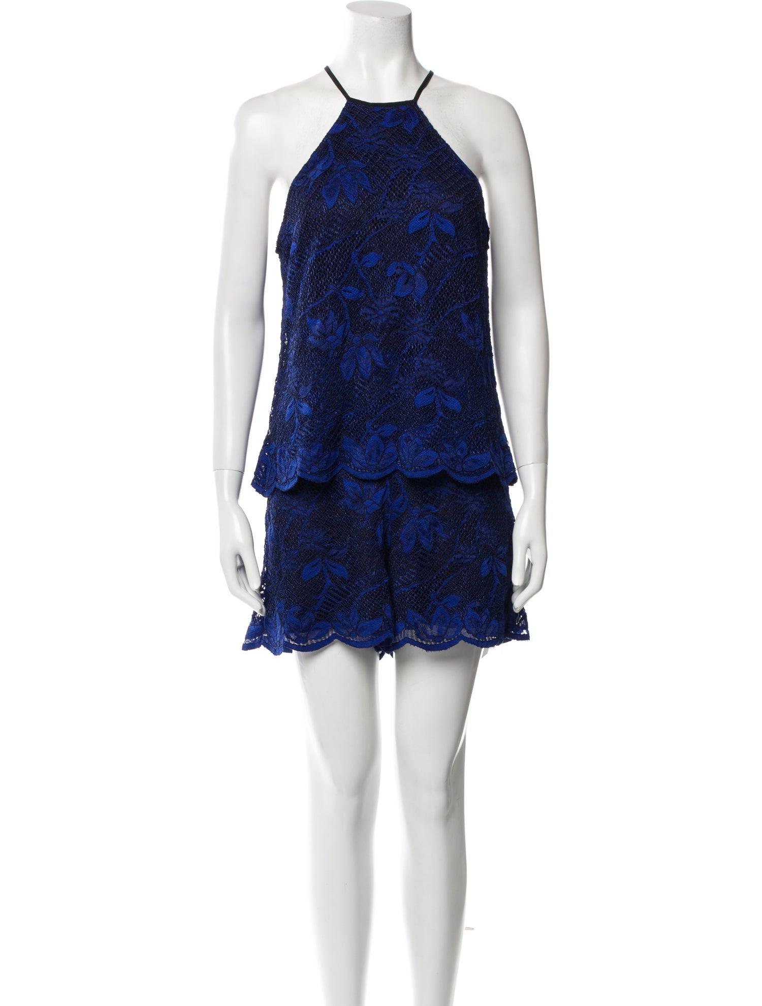 Jay Godfrey Floral Print Square Neckline Romper