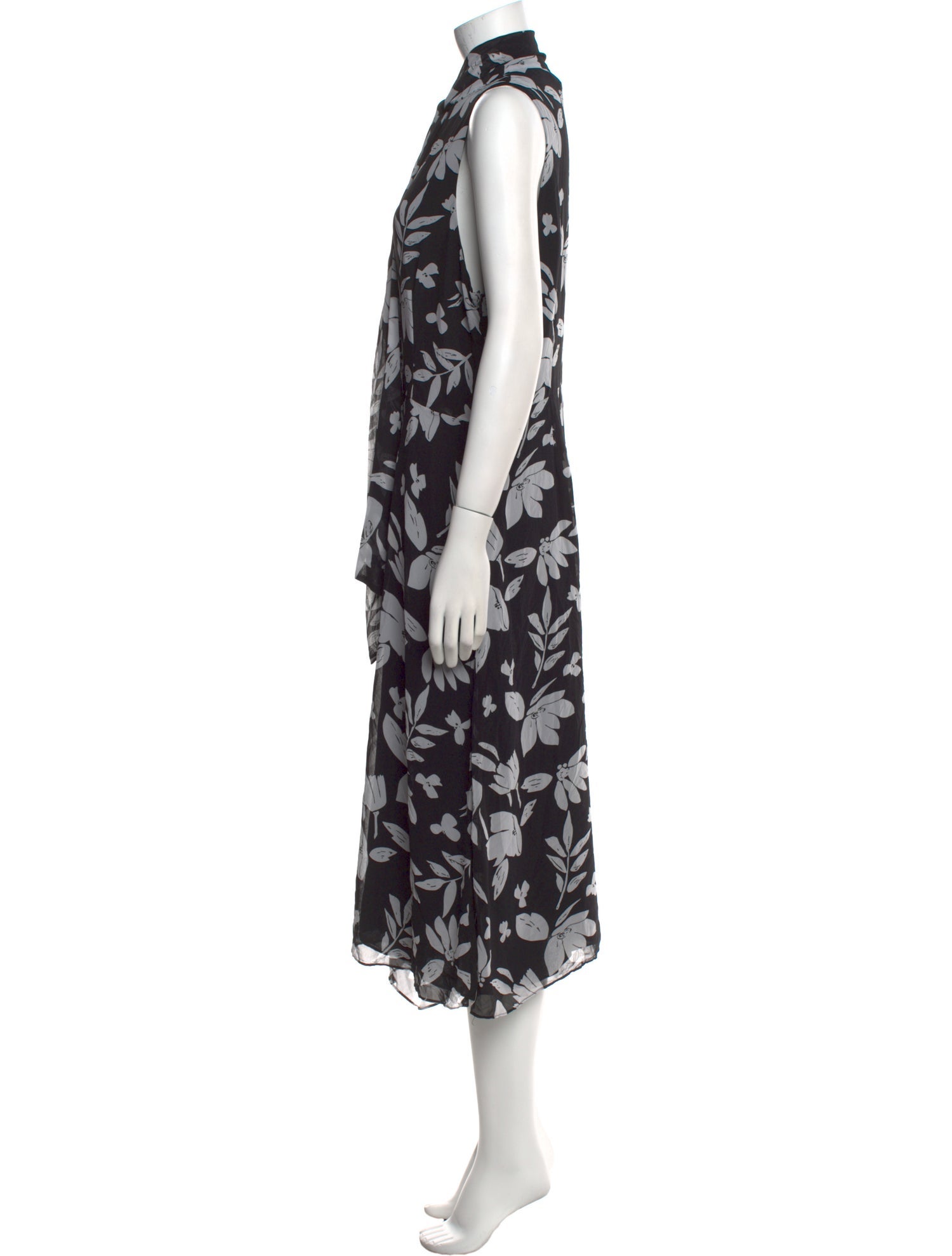 Jay Godfrey Floral Print Midi Length Dress