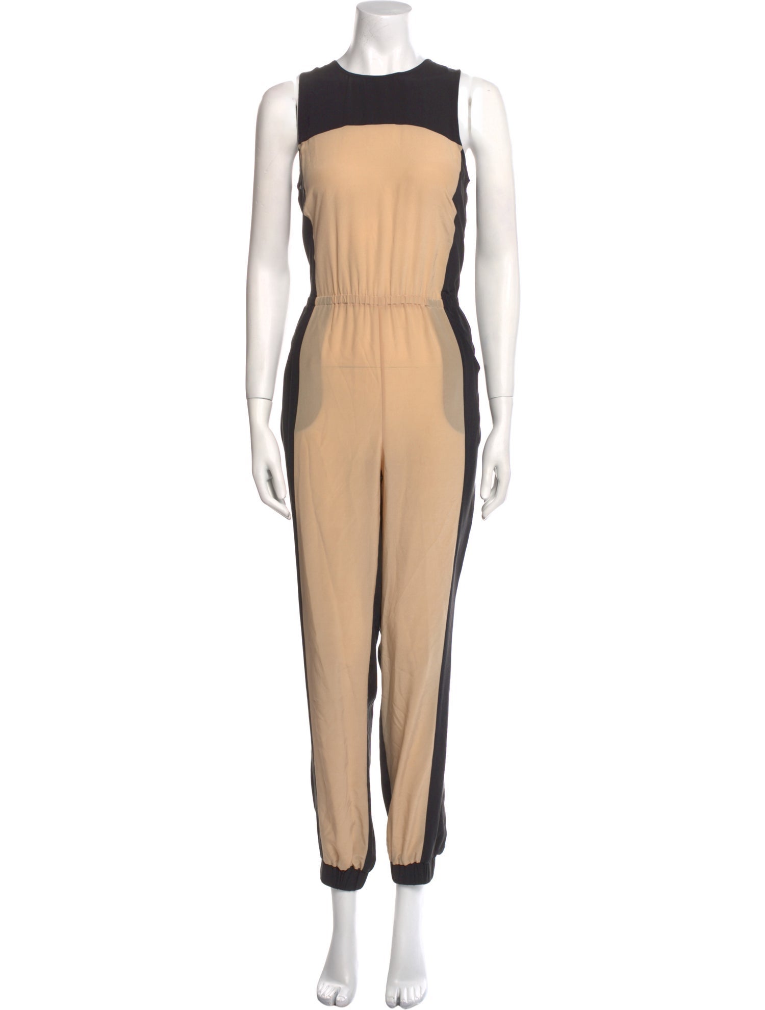 Jay Godfrey Silk Colorblock Pattern Jumpsuit