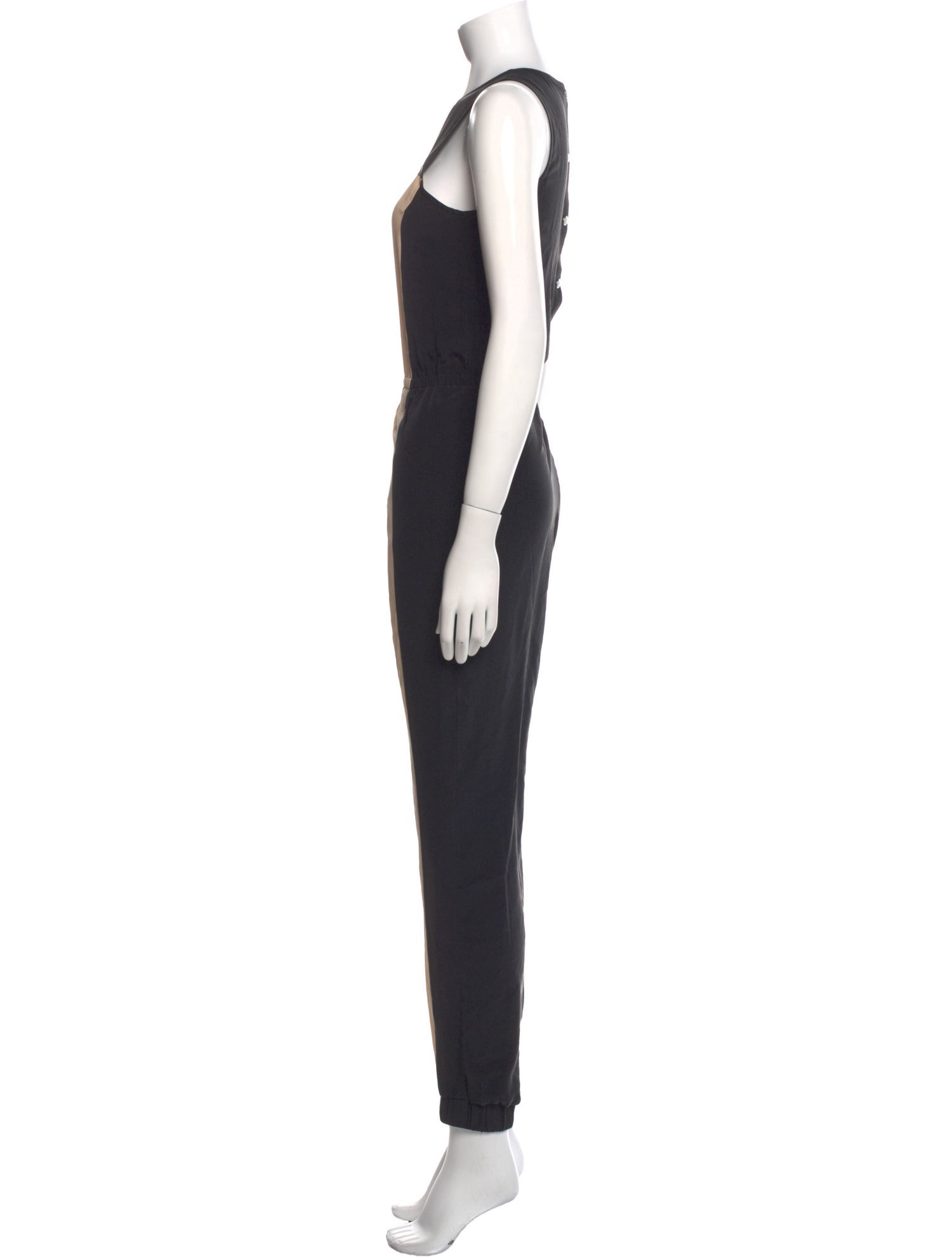 Jay Godfrey Silk Colorblock Pattern Jumpsuit