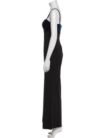 Jay Godfrey Colorblock Pattern Square Neckline Jumpsuit
