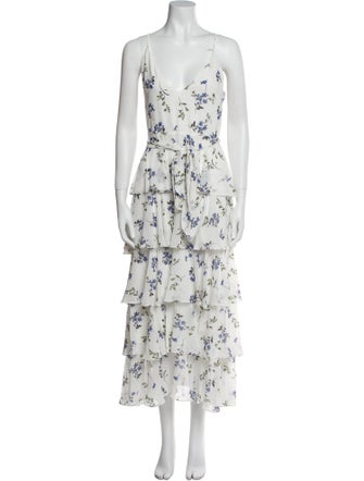 Jay Godfrey Floral Print Long Dress
