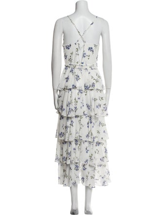 Jay Godfrey Floral Print Long Dress