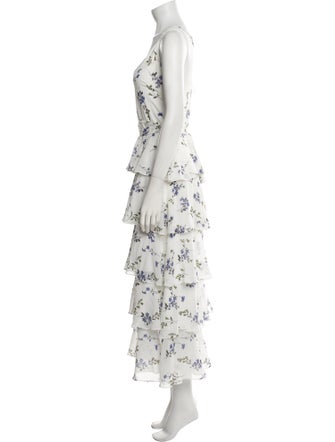 Jay Godfrey Floral Print Long Dress