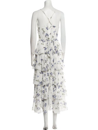 Jay Godfrey Floral Print Long Dress
