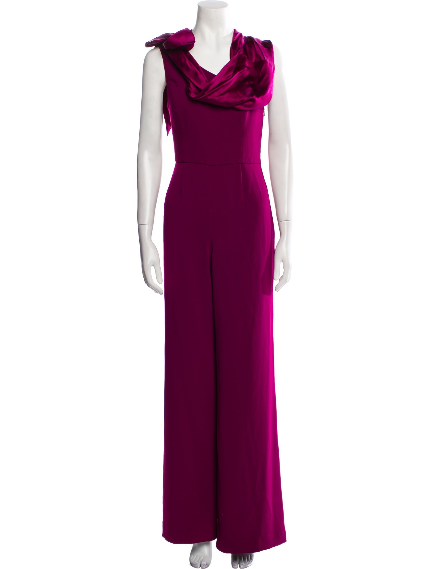 Jay Godfrey Silk V-Neck Jumpsuit