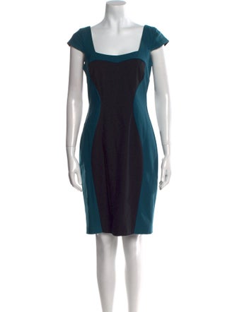 Jay Godfrey Colorblock Pattern Knee-Length Dress