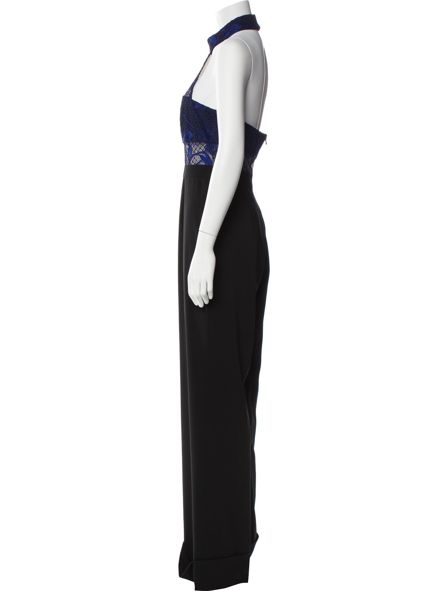 Jay Godfrey Lace Pattern Halterneck Jumpsuit