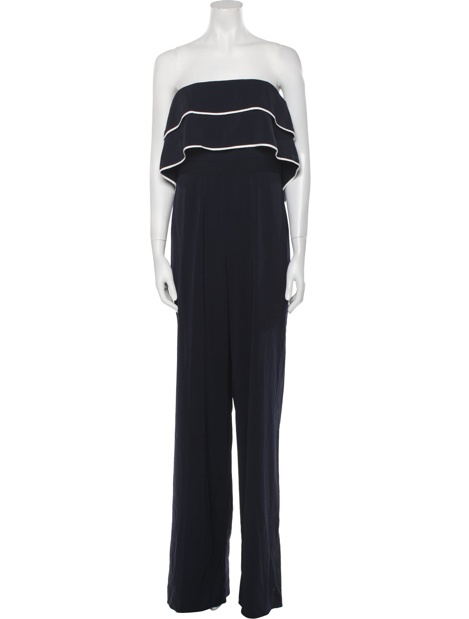 Jay Godfrey Striped Strapless Jumpsuit