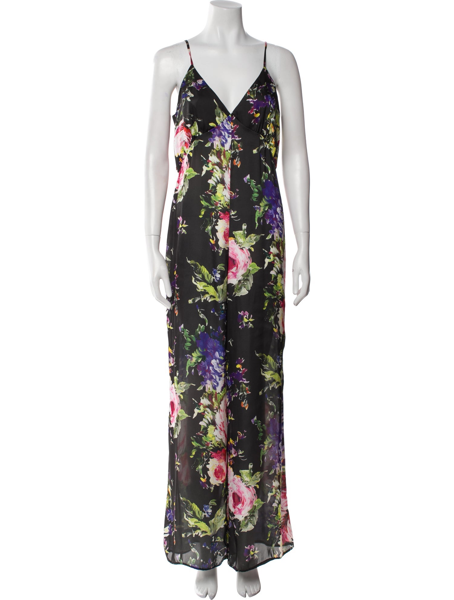 Jay Godfrey Printed V-Neck Jumpsuit