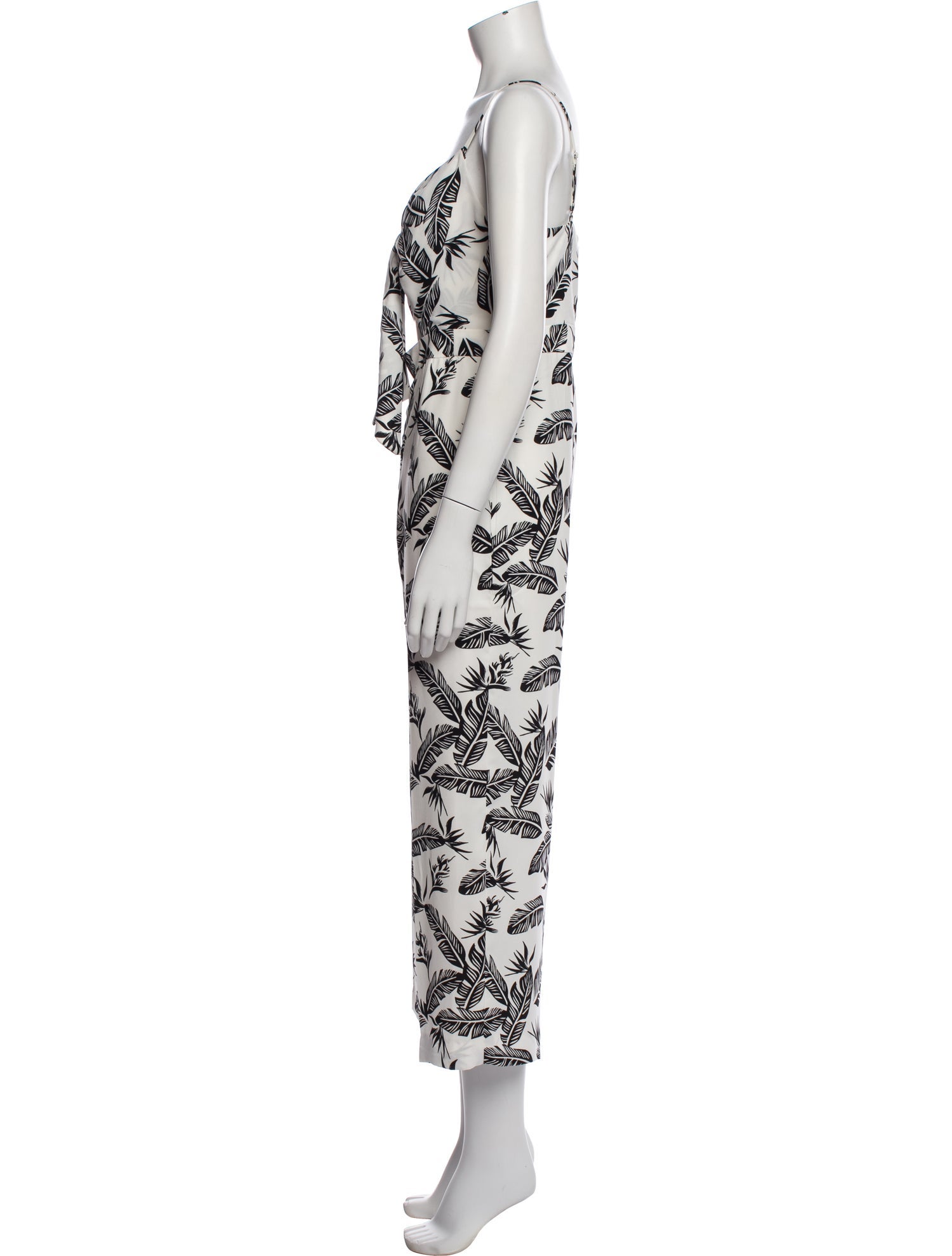 Jay Godfrey Printed V-Neck Jumpsuit