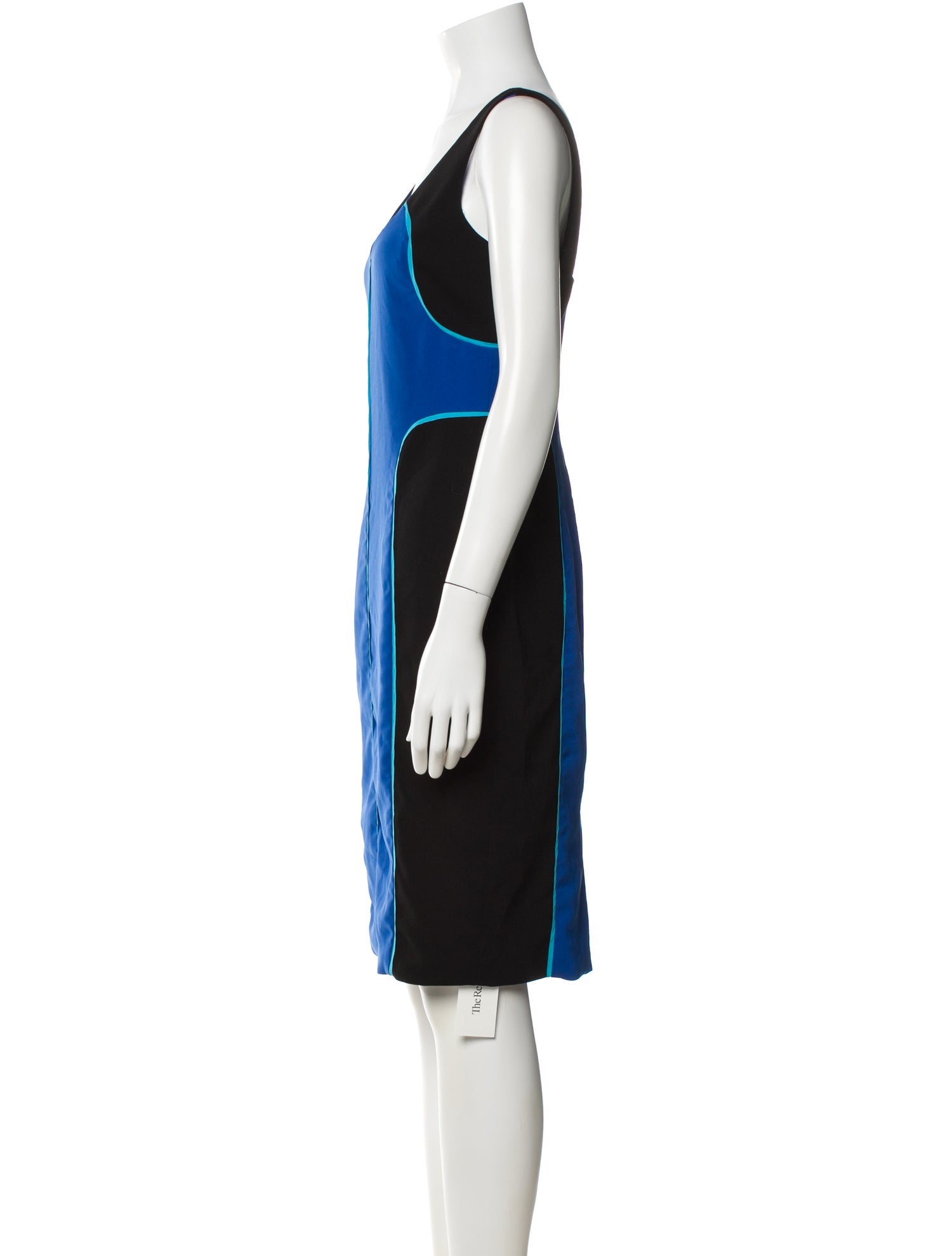 Jay Godfrey Colorblock Pattern Knee-Length Dress