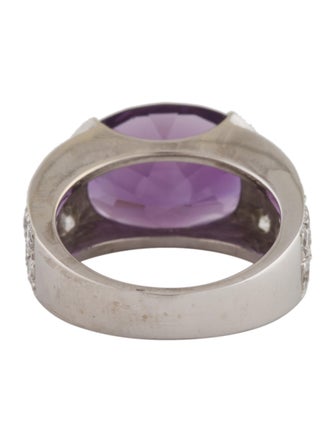 Janis Savitt 18K Diamond-Accented Amethyst Cocktail Ring